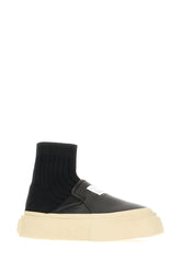 Black leather and fabric sneakers -  | Wise