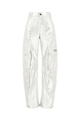 Pantalone cargo in nylon argento -  | Wise