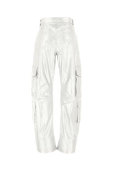 Silver nylon cargo pants -  | Wise