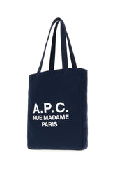 Navy blue canvas Lou Rue Madame shopping bag -  | Wise