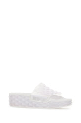 White rubber Diamond Slide/F slippers -  | Wise