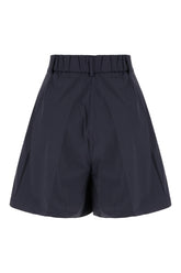 Navy blue stretch nylon shorts -  | Wise