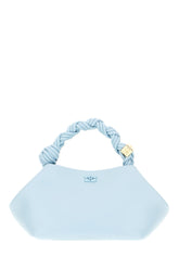 Pastel light blue synthetic leather small Bou handbag -  | Wise