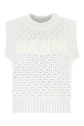 Pastel light blue cotton blend vest -  | Wise