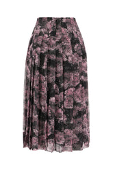 Printed silk midi-length skirt -  | Wise