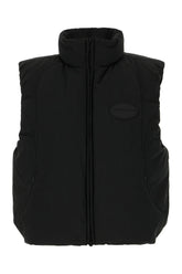 Black polyester blend sleeveless down jacket -  | Wise