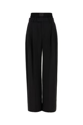 Black stretch wool blend pants -  | Wise