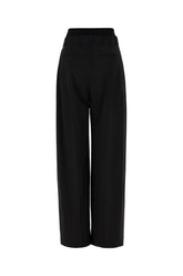 Black stretch wool blend pants -  | Wise