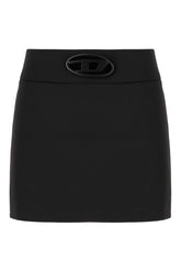 Black stretch polyester blend O-Dixy mini skirt -  | Wise