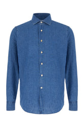 Blue jeans linen blend shirt -  | Wise