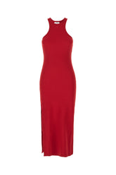 Red stretch cotton dress -  | Wise