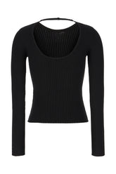 Maglione in misto viscosa nera -  | Wise