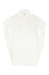 White poplin oversize sleeveless shirt -  | Wise