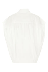 White poplin oversize sleeveless shirt -  | Wise