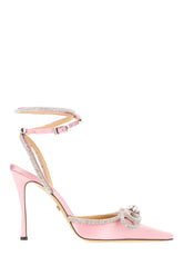 Pink satin Double bow pumps -  | Wise