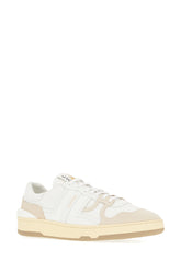 Two-tone leather and fabric Clay sneakers -  | Wise