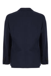 Giacca in misto lana stretch blu navy -  | Wise