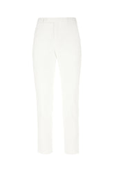 White stretch cotton blend pants -  | Wise