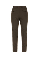 Brown stretch cotton blend pants -  | Wise