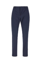 Navy blue stretch cotton blend pants -  | Wise