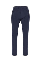 Navy blue stretch cotton blend pants -  | Wise