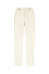 Pantalone in cotone stretch avorio -  | Wise