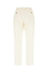 Pantalone in cotone stretch avorio -  | Wise