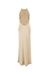 Sand stretch silk long dress -  | Wise