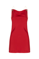 Red stretch acetate mini dress -  | Wise