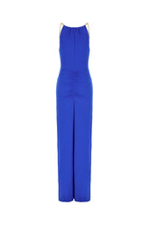 Electric blue nylon stretch dress -  | Wise