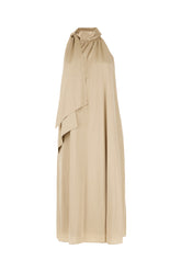 Cappuccino stretch silk long dress -  | Wise