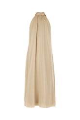 Cappuccino stretch silk long dress -  | Wise