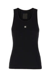 Black stretch cotton top -  | Wise