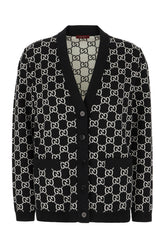 Embroidered stretch wool blend reversible cardigan -  | Wise