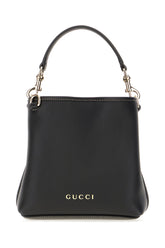 Black leather GG Emblem bucket bag -  | Wise