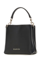 Black leather GG Emblem bucket bag -  | Wise