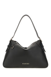 Black leather GG Emblem shoulder bag -  | Wise