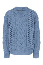 Cerulean blue alpaca blend oversize sweater -  | Wise