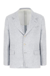 Powder light blue linen blazer -  | Wise