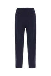 Midnight blue cotton blend joggers pants -  | Wise