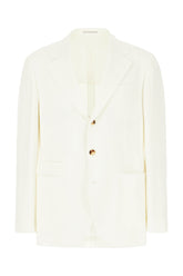 Ivory linen blazer -  | Wise