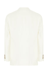 Ivory linen blazer -  | Wise