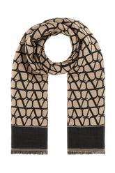 Embroidered wool blend scarf -  | Wise