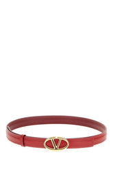 Red leather reversible VLogo belt -  | Wise