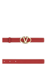 Cintura VLogo reversibile in pelle rossa -  | Wise