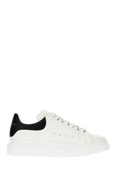 White leather sneakers with black leather heel -  | Wise