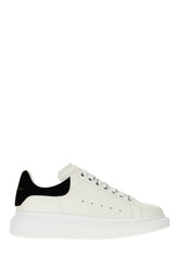 White leather sneakers with black suede heel -  | Wise