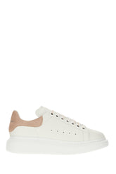 Sneakers in pelle bianca con tallone in pelle scamosciata rosa -  | Wise