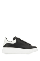 Black leather sneakers with white leather heel -  | Wise