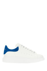 White leather sneakers with blue suede heel -  | Wise